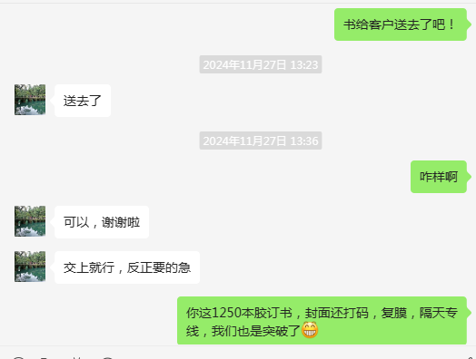 客户服务聊天截图